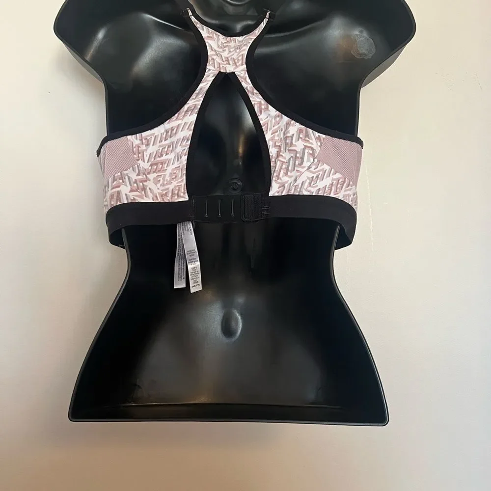 Victoria's Secret Pink and White Patterned Sports Bra